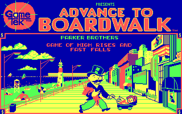 Advance to Boardwalk IBM PC/Compatibles Screenshot: Title screen.
