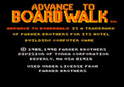 Advance to Boardwalk for Apple II - Copyright information.