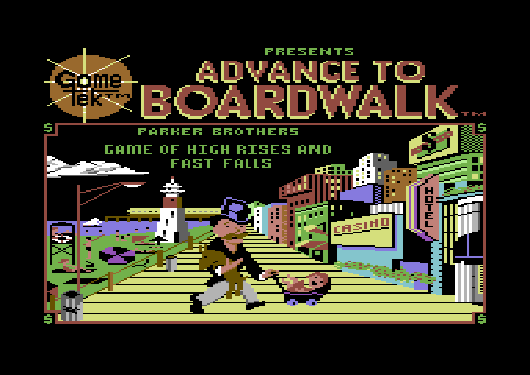 Advance to Boardwalk Commodore 64 Screenshot: Title screen.