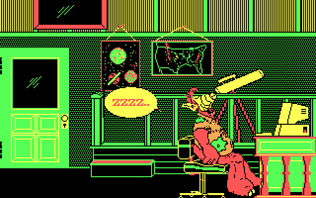 ALF's U.S. Geography IBM PC/Compatibles Screenshot: ALF is sleeping, as usual...