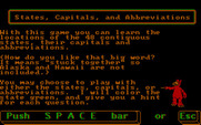 ALF's U.S. Geography for IBM PC/Compatibles - Instructions for the states game...