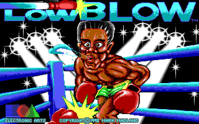 Low Blow IBM PC/Compatibles Screenshot: Title screen.