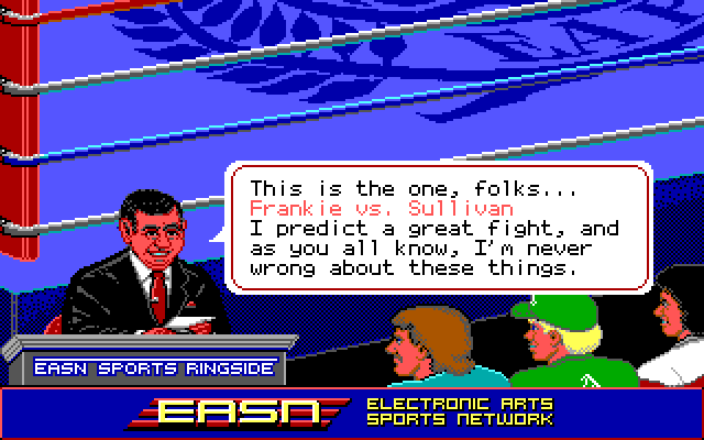 Low Blow IBM PC/Compatibles Screenshot: Ready to start the fight?