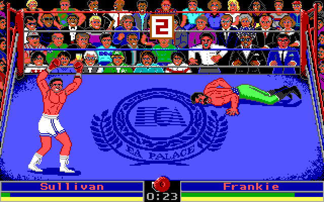 Low Blow IBM PC/Compatibles Screenshot: I've been knocked down already...