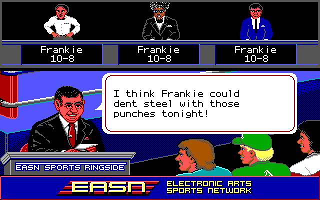 Low Blow IBM PC/Compatibles Screenshot: Round 1 is over...