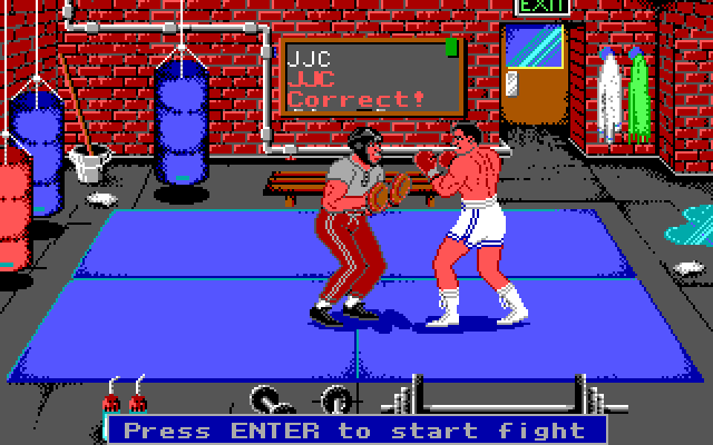 Low Blow IBM PC/Compatibles Screenshot: Training in progress...