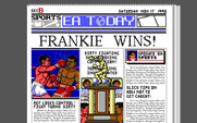 Low Blow for IBM PC/Compatibles - The newspaper headlines when the game is over...