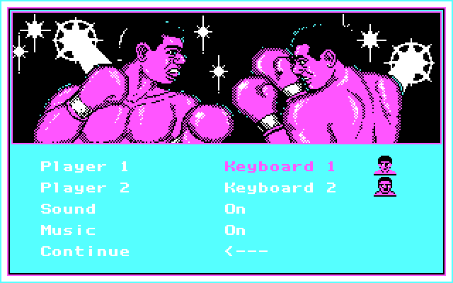 Low Blow IBM PC/Compatibles Screenshot: The main menu.