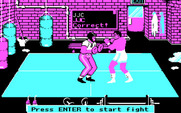 Low Blow for IBM PC/Compatibles - You can practice before a fight begins.