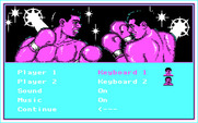 Low Blow for IBM PC/Compatibles - The main menu.