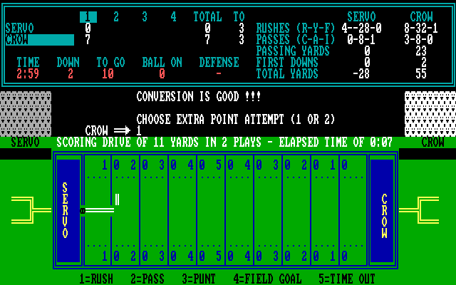 Armchair Quarterback IBM PC/Compatibles Screenshot: Conversion is good!