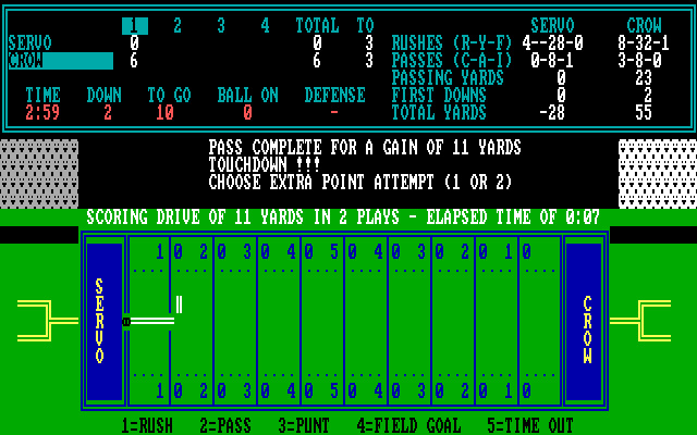 Armchair Quarterback IBM PC/Compatibles Screenshot: Touchdown!