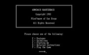 Armchair Quarterback for IBM PC/Compatibles - Game instructions menu.