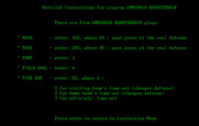 Armchair Quarterback for IBM PC/Compatibles - One of the detailed game instruction screens.