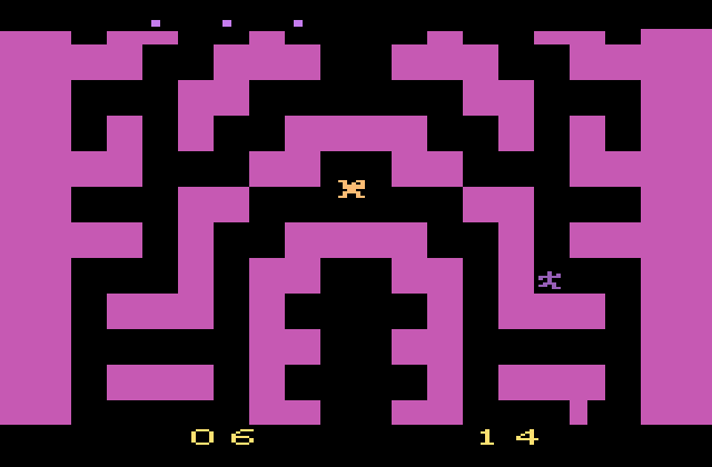 Entombed Atari 2600 Screenshot: The third maze...the screen scrolls much faster now!