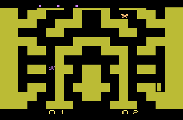 Entombed Atari 2600 Screenshot: Navigating the maze...