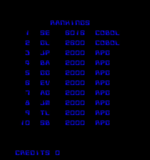 TRON Arcade Screenshot: High scores.