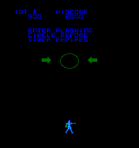TRON Arcade Screenshot: Enter the flashing circle before time expires.