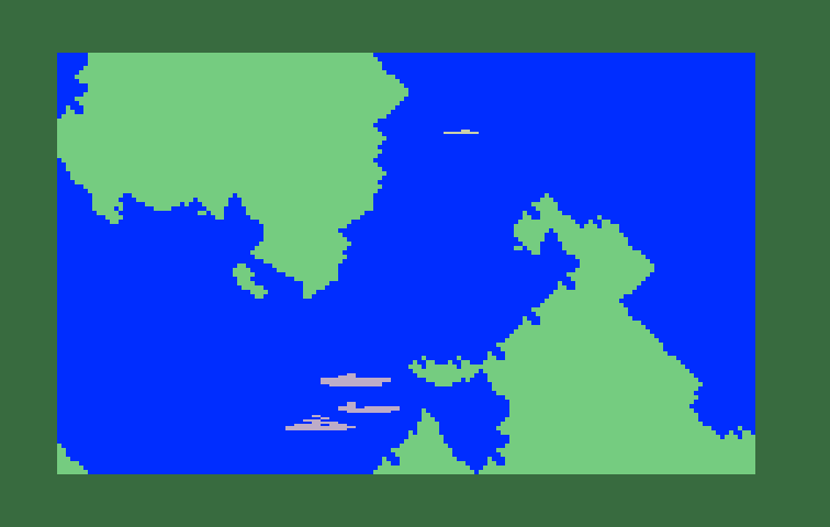 Sea Battle Intellivision Screenshot: A battle begins!