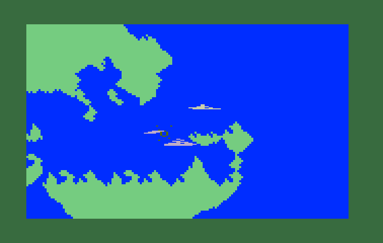 Sea Battle Intellivision Screenshot: Another ship sinks!