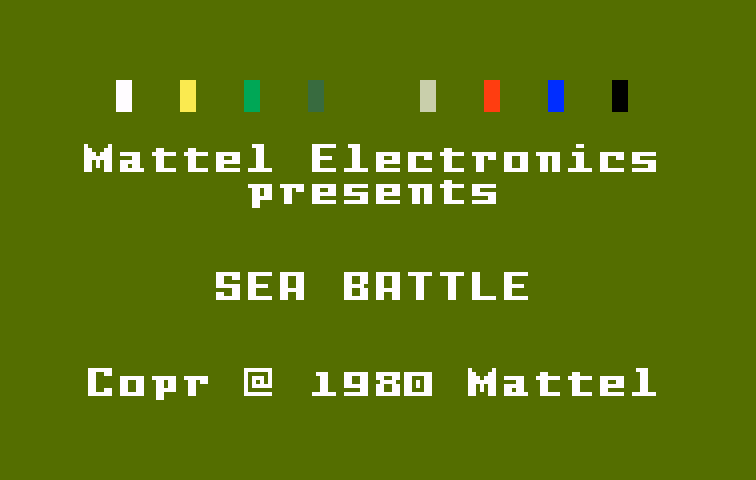 Sea Battle Intellivision Screenshot: Title screen.