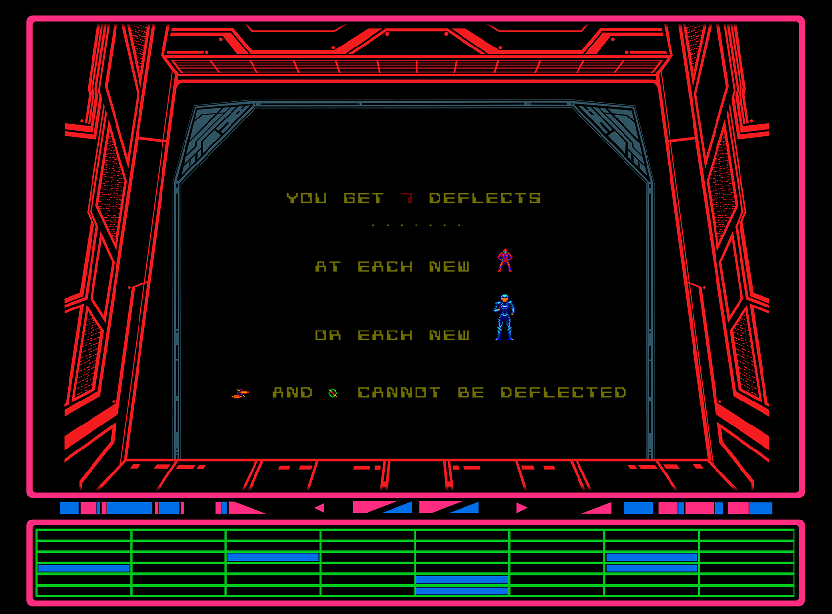 Discs of TRON Arcade Screenshot: More instructions, pull trigger to begin the game.