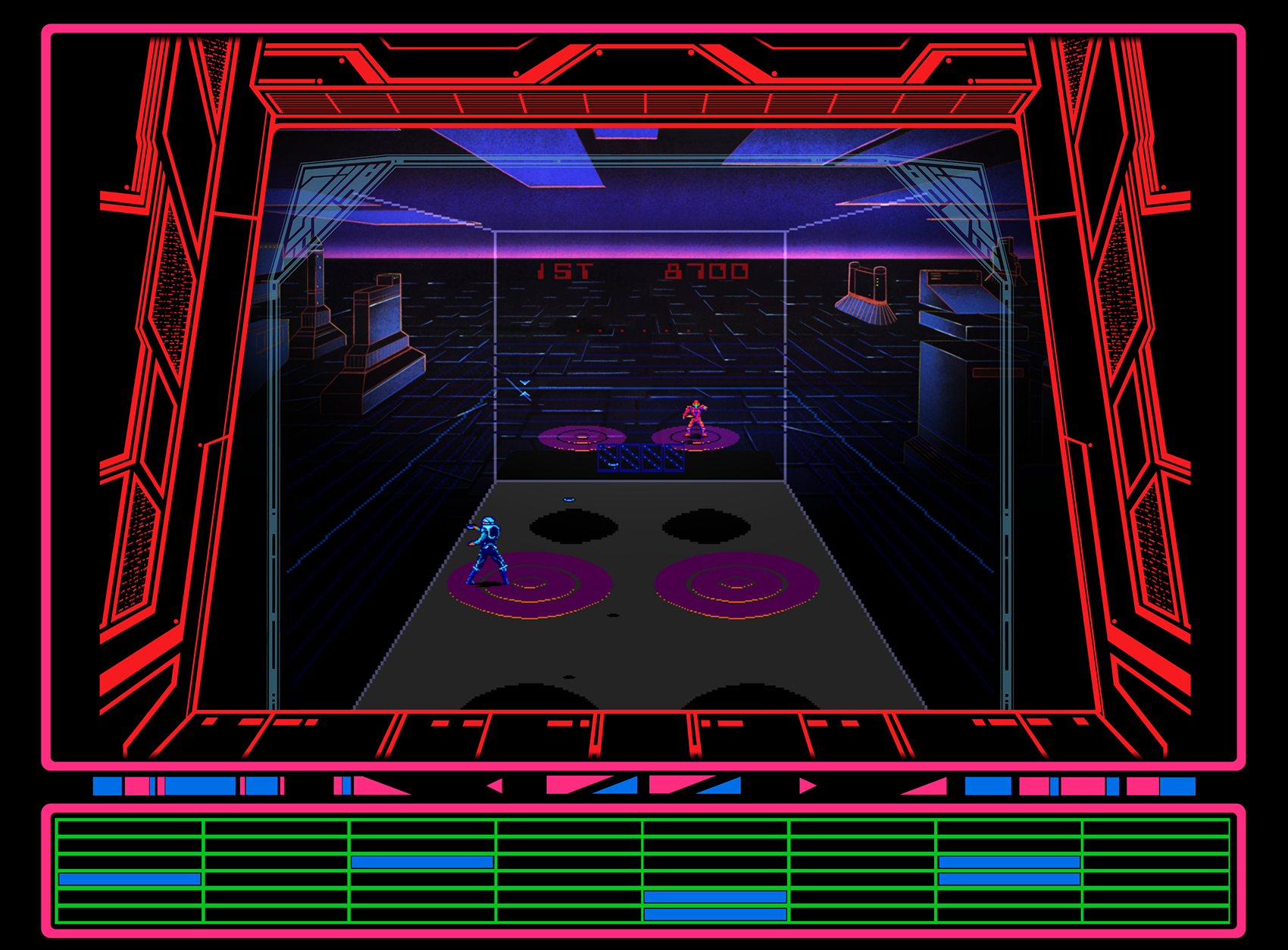 Discs of TRON Arcade Screenshot: Now there is a shield in the way...