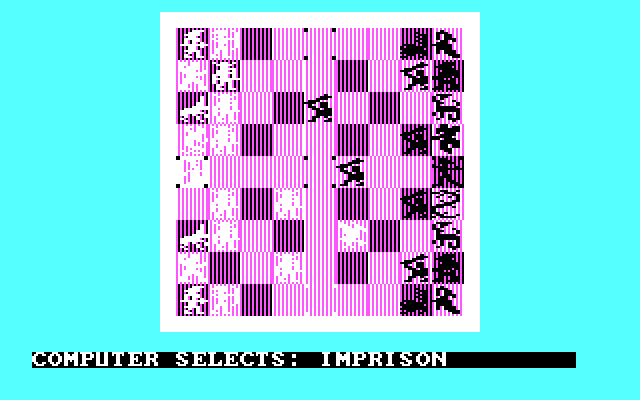 Archon: The Light and the Dark IBM PC/Compatibles Screenshot: Computer selects to imprison a player...