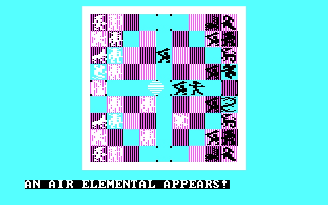 Archon: The Light and the Dark IBM PC/Compatibles Screenshot: An air elemental appears!