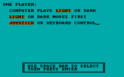 Archon: The Light and the Dark for IBM PC/Compatibles - Setting up some game options.