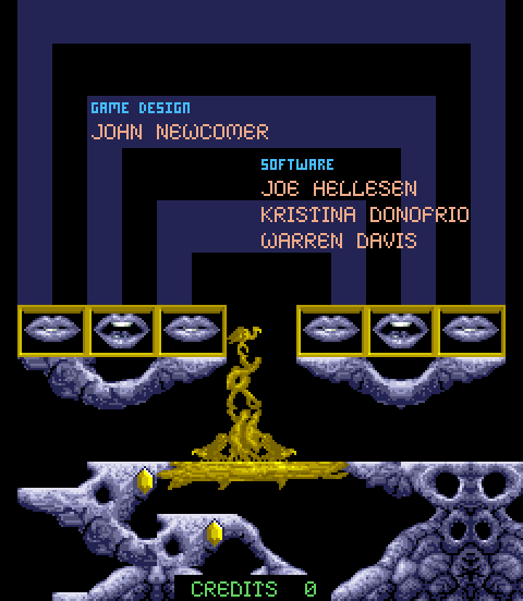 Joust 2: Survival of the Fittest Arcade Screenshot: Game credits, part 1.