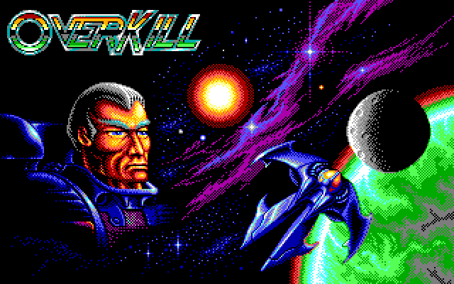 OverKill IBM PC/Compatibles Screenshot: Title screen.