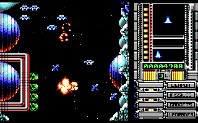OverKill IBM PC/Compatibles Screenshot: Crash! I've been hit!