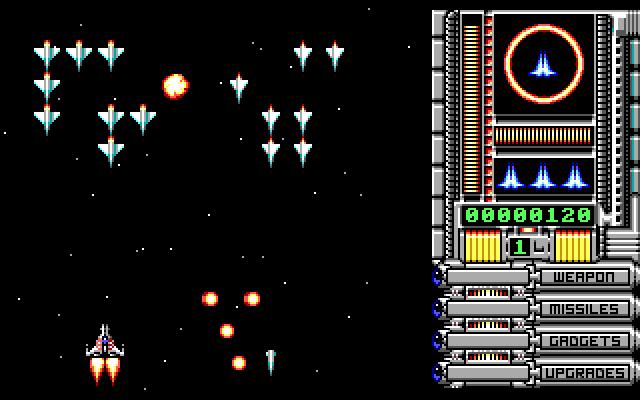 OverKill IBM PC/Compatibles Screenshot: Each level starts with some easy opponents to blast...