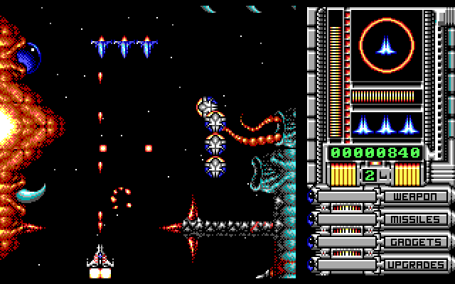 OverKill IBM PC/Compatibles Screenshot: Each planet has a different appearance and different enemies...
