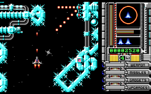 OverKill IBM PC/Compatibles Screenshot: This narrow passage is heavily guarded.