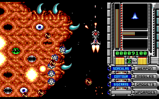 OverKill IBM PC/Compatibles Screenshot: Be careful in these narrow sections...