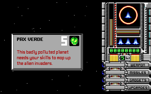 OverKill IBM PC/Compatibles Screenshot: Level 5 start.