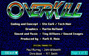 OverKill for IBM PC/Compatibles - Game credits screen.
