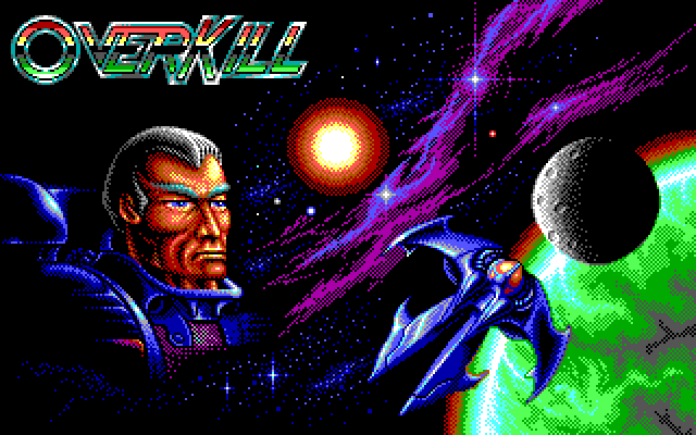 OverKill IBM PC/Compatibles Screenshot: Title screen.