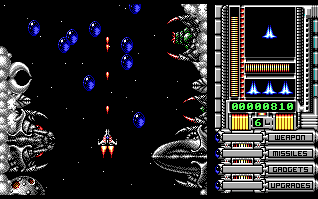 OverKill IBM PC/Compatibles Screenshot: Destroying winged opponents.