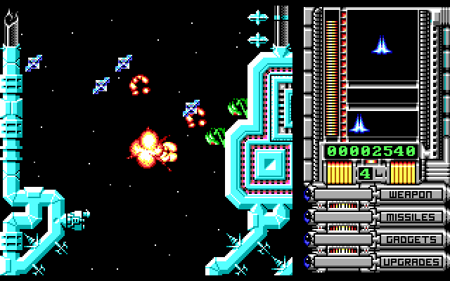 OverKill IBM PC/Compatibles Screenshot: Crash! Lost a life...