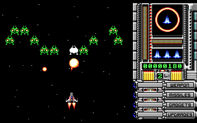 OverKill IBM PC/Compatibles Screenshot: First you need to deal with these strange green aliens.