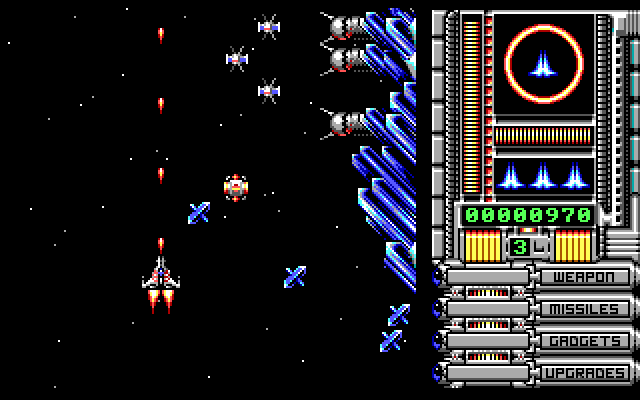 OverKill IBM PC/Compatibles Screenshot: Avoid the crystal shards...