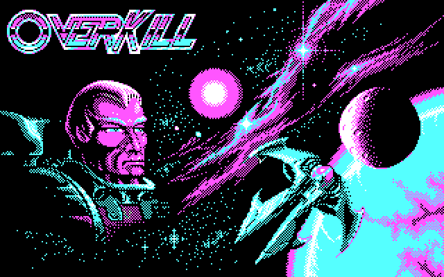 OverKill IBM PC/Compatibles Screenshot: Title screen.