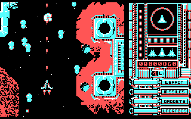 OverKill IBM PC/Compatibles Screenshot: Shoot or dodge the blobs...