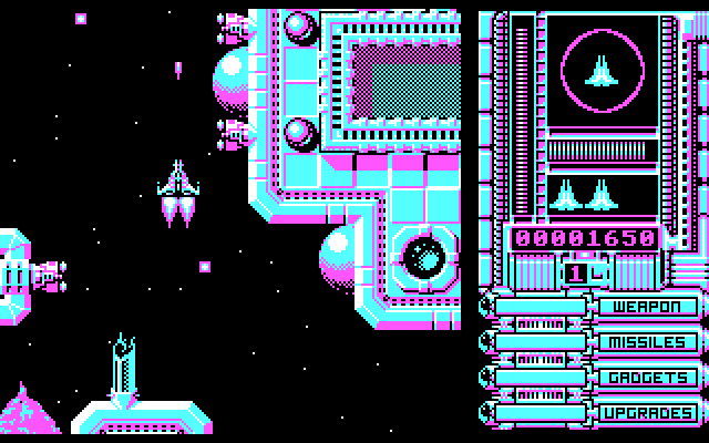 OverKill IBM PC/Compatibles Screenshot: Fewer enemies attack at once on earlier levels...