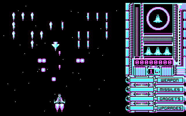 OverKill IBM PC/Compatibles Screenshot: First, shoot all of these opponents...