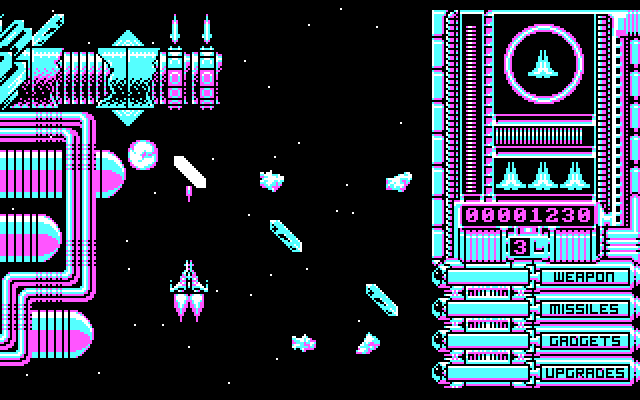 OverKill IBM PC/Compatibles Screenshot: Don't get hit by the crystal shards!
