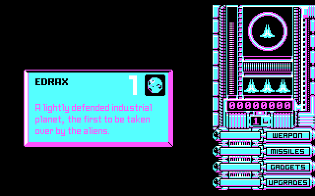 OverKill IBM PC/Compatibles Screenshot: Level 1 introduction.